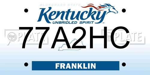 77A2HC Kentucky License Plate