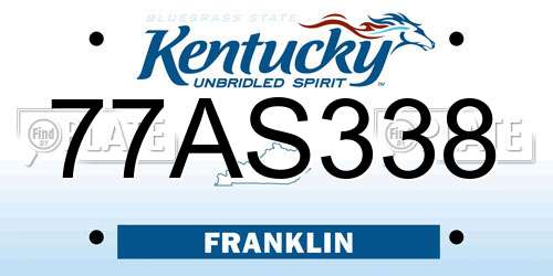 77AS338 Kentucky License Plate