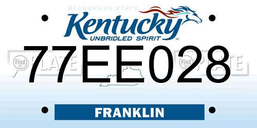 77EE028 Kentucky License Plate