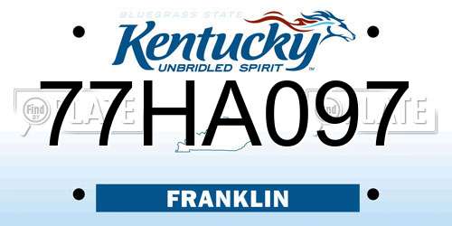 77HA097 Kentucky License Plate