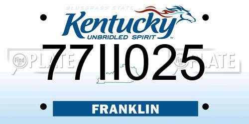 77II025 Kentucky License Plate