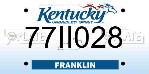 77II028 Kentucky License Plate