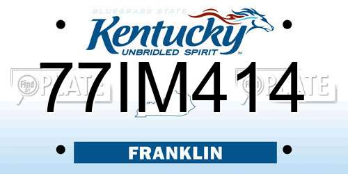 77IM414 Kentucky License Plate