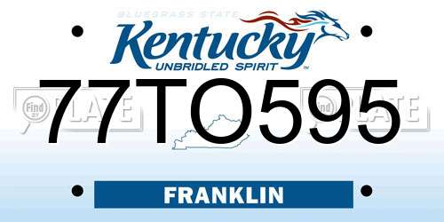 77TO595 Kentucky License Plate