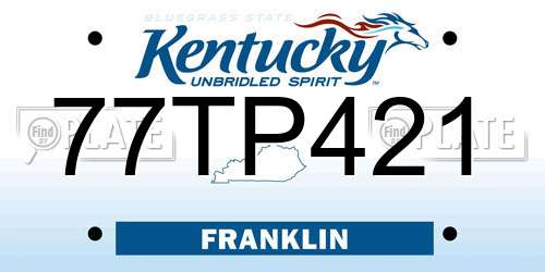 77TP421 Kentucky License Plate