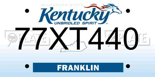77XT440 Kentucky License Plate