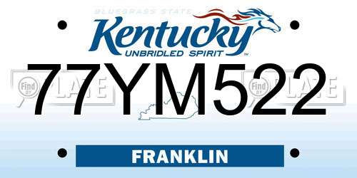 77YM522 Kentucky License Plate