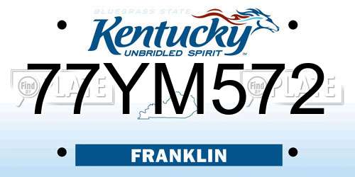 77YM572 Kentucky License Plate