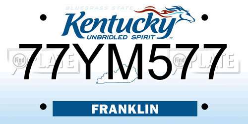 77YM577 Kentucky License Plate