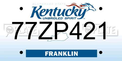 77ZP421 Kentucky License Plate