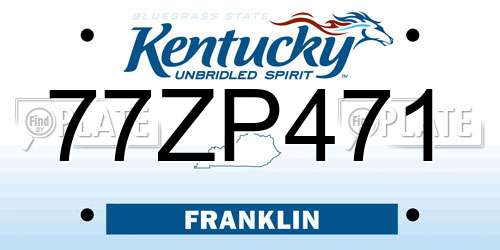 77ZP471 Kentucky License Plate