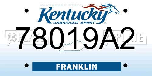 78019A2 Kentucky License Plate
