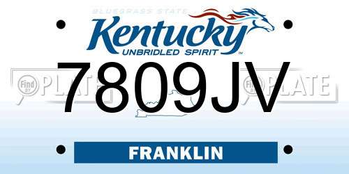 7809JV Kentucky License Plate