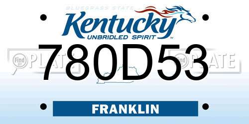 780D53 Kentucky License Plate
