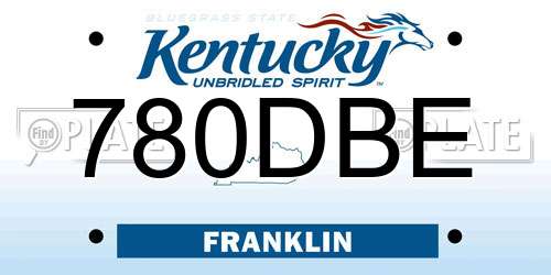 780DBE Kentucky License Plate