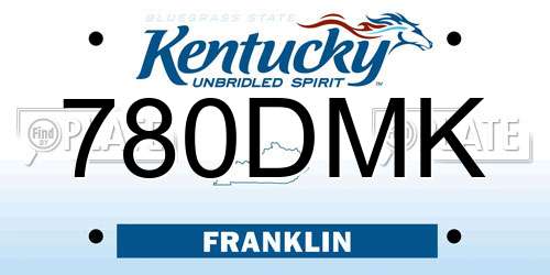 780DMK Kentucky License Plate