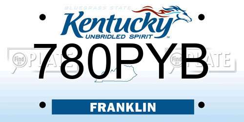 780PYB Kentucky License Plate