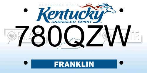 780QZW Kentucky License Plate