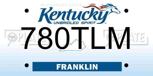 780TLM Kentucky License Plate