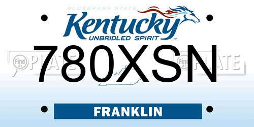 780XSN Kentucky License Plate