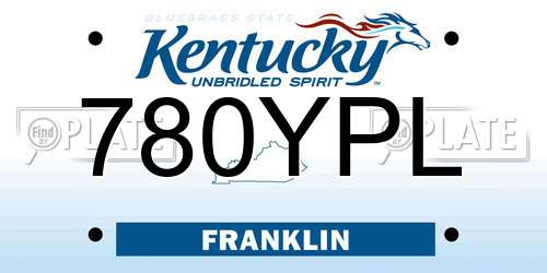 780YPL Kentucky License Plate