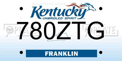 780ZTG Kentucky License Plate