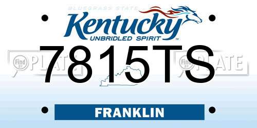 7815TS Kentucky License Plate
