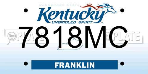 7818MC Kentucky License Plate