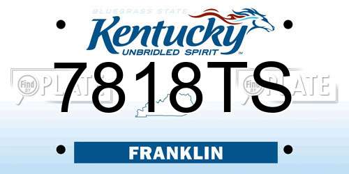 7818TS Kentucky License Plate