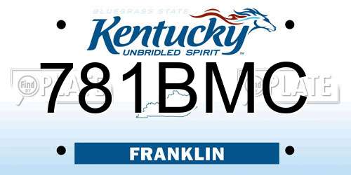 781BMC Kentucky License Plate