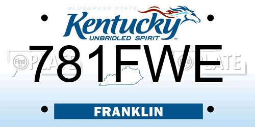 781FWE Kentucky License Plate