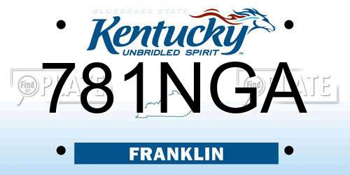 781NGA Kentucky License Plate