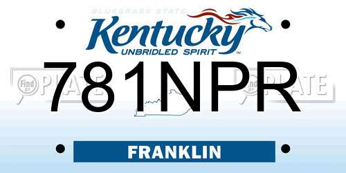 781NPR Kentucky License Plate