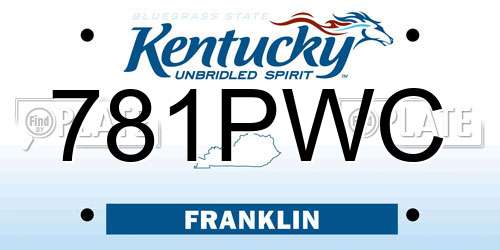 781PWC Kentucky License Plate