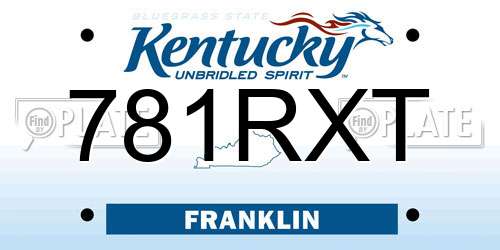 781RXT Kentucky License Plate