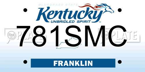 781SMC Kentucky License Plate