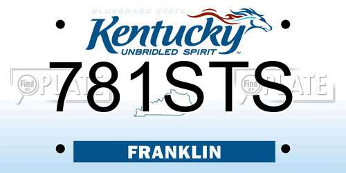 781STS Kentucky License Plate