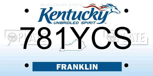 781YCS Kentucky License Plate