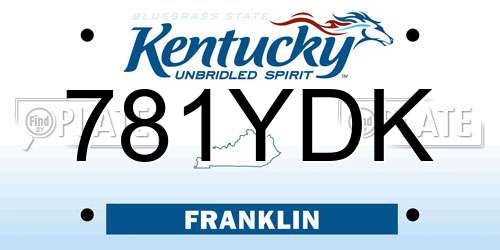 781YDK Kentucky License Plate
