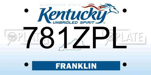 781ZPL Kentucky License Plate