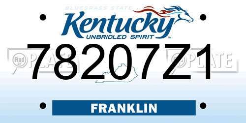 78207Z1 Kentucky License Plate
