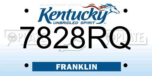7828RQ Kentucky License Plate