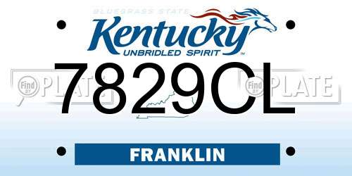 7829CL Kentucky License Plate