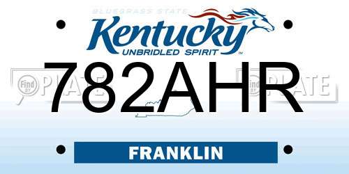 782AHR Kentucky License Plate