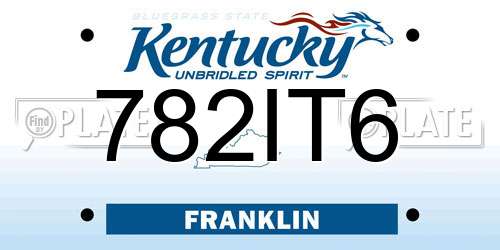782IT6 Kentucky License Plate