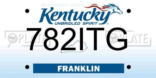 782ITG Kentucky License Plate