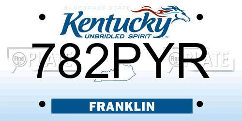 782PYR Kentucky License Plate
