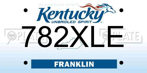 782XLE Kentucky License Plate