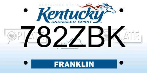 782ZBK Kentucky License Plate