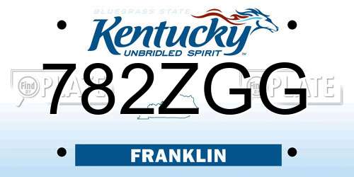782ZGG Kentucky License Plate